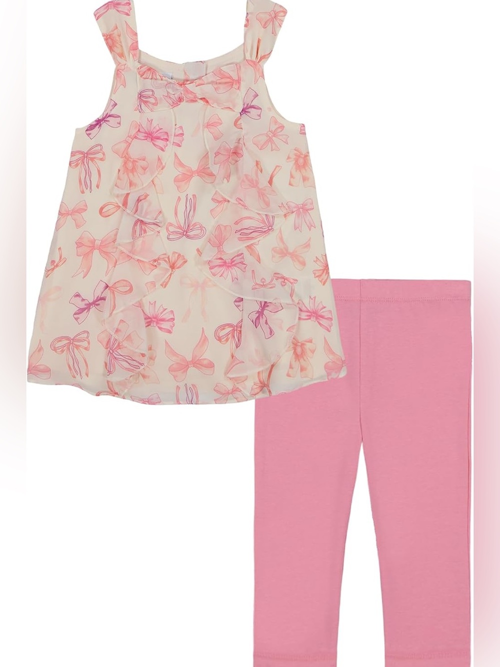 Girls 4t two piece outfit set tunic blouse bows coquette style new NWT leggings